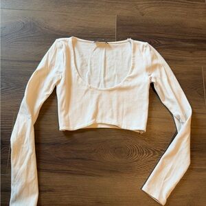 Zara WhiteLong Sleeve Crop Top